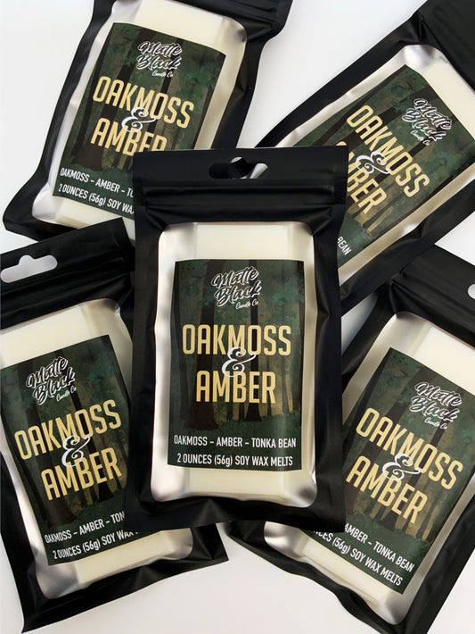 Oakmoss & Amber Wax Melt - Matte Black Candle Co