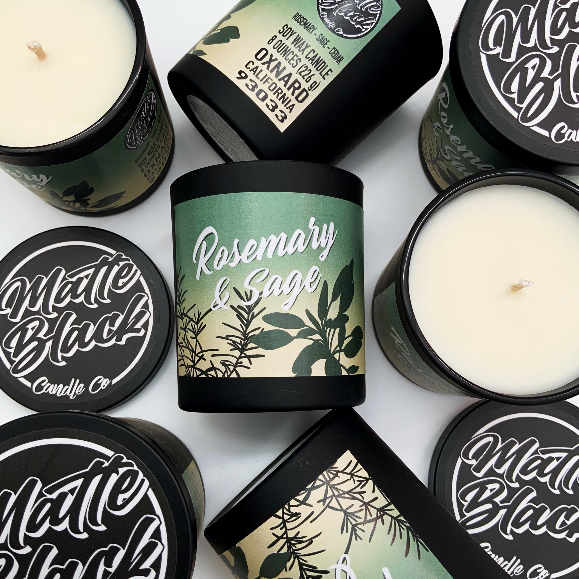 Rosemary & Sage - Matte Black Candle Co