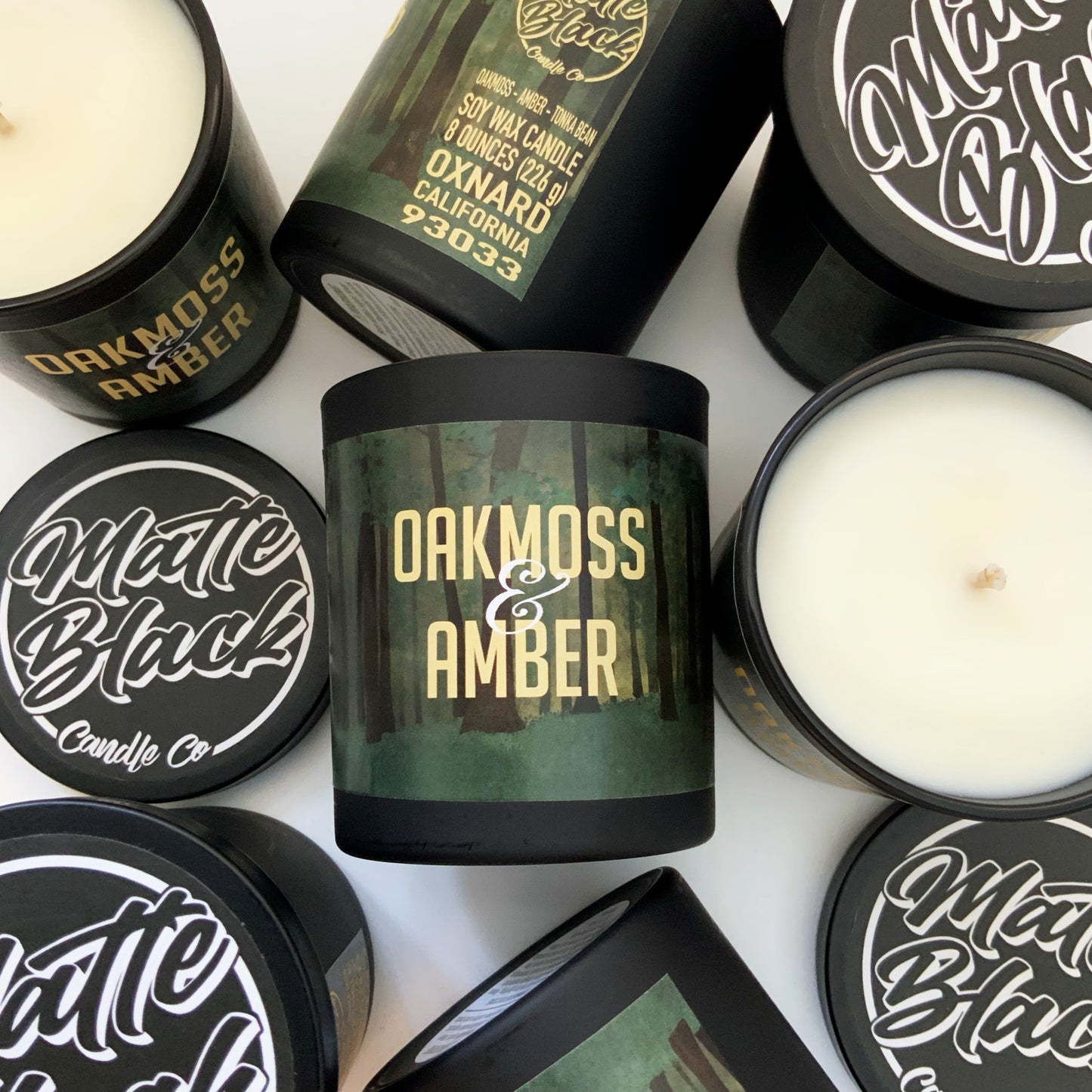 Oakmoss & Amber - Matte Black Candle Co